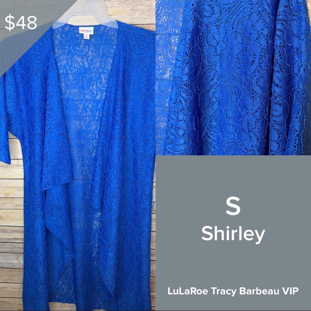 NWT LuLaRoe Small Shirley Blue Lace
